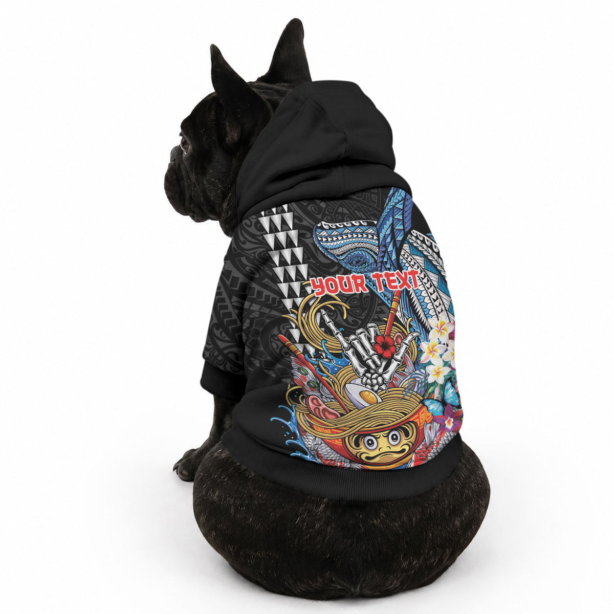 Personalized Japanese Koi Fish Ramen Pet Hoodie Aloha Shark Kakau Pattern LT9 - Polynesian Pride