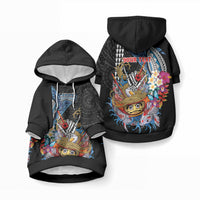 Personalized Japanese Koi Fish Ramen Pet Hoodie Aloha Shark Kakau Pattern LT9 Pullover Black - Polynesian Pride