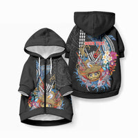 Personalized Japanese Koi Fish Ramen Pet Hoodie Aloha Shark Kakau Pattern LT9 Zip-up Black - Polynesian Pride