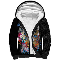 Personalized Japanese Koi Fish Ramen Sherpa Hoodie Aloha Shark Kakau Pattern