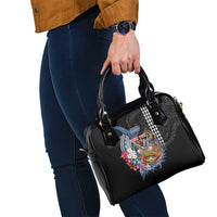 Personalized Japanese Koi Fish Ramen Shoulder Handbag Aloha Shark Kakau Pattern
