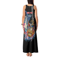 Personalized Japanese Koi Fish Ramen Tank Maxi Dress Aloha Shark Kakau Pattern