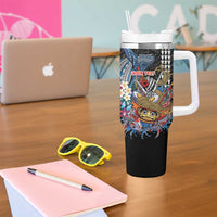 Personalized Japanese Koi Fish Ramen Tumbler With Handle Aloha Shark Kakau Pattern