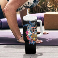 Personalized Japanese Koi Fish Ramen Tumbler With Handle Aloha Shark Kakau Pattern