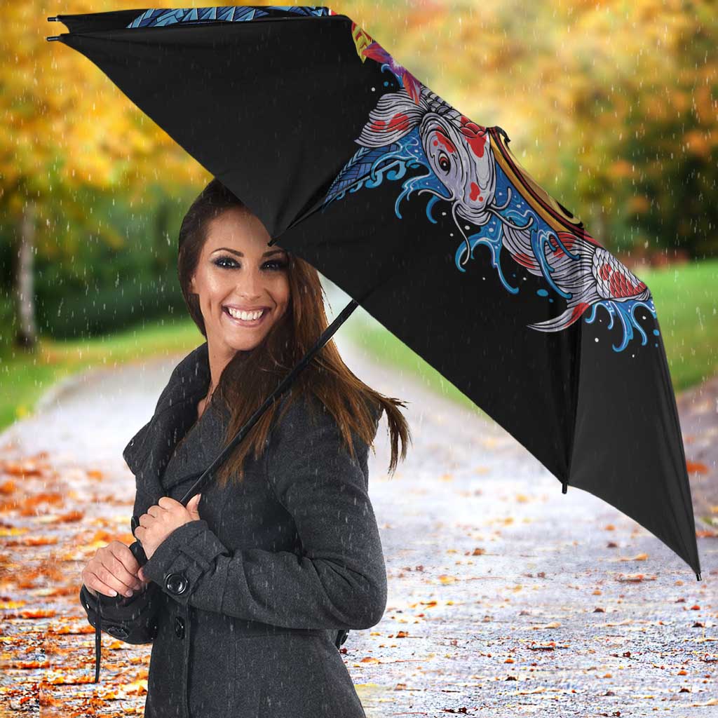Personalized Japanese Koi Fish Ramen Umbrella Aloha Shark Kakau Pattern