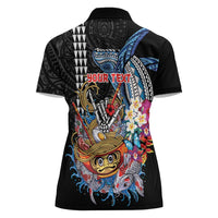 Personalized Japanese Koi Fish Ramen Women Polo Shirt Aloha Shark Kakau Pattern