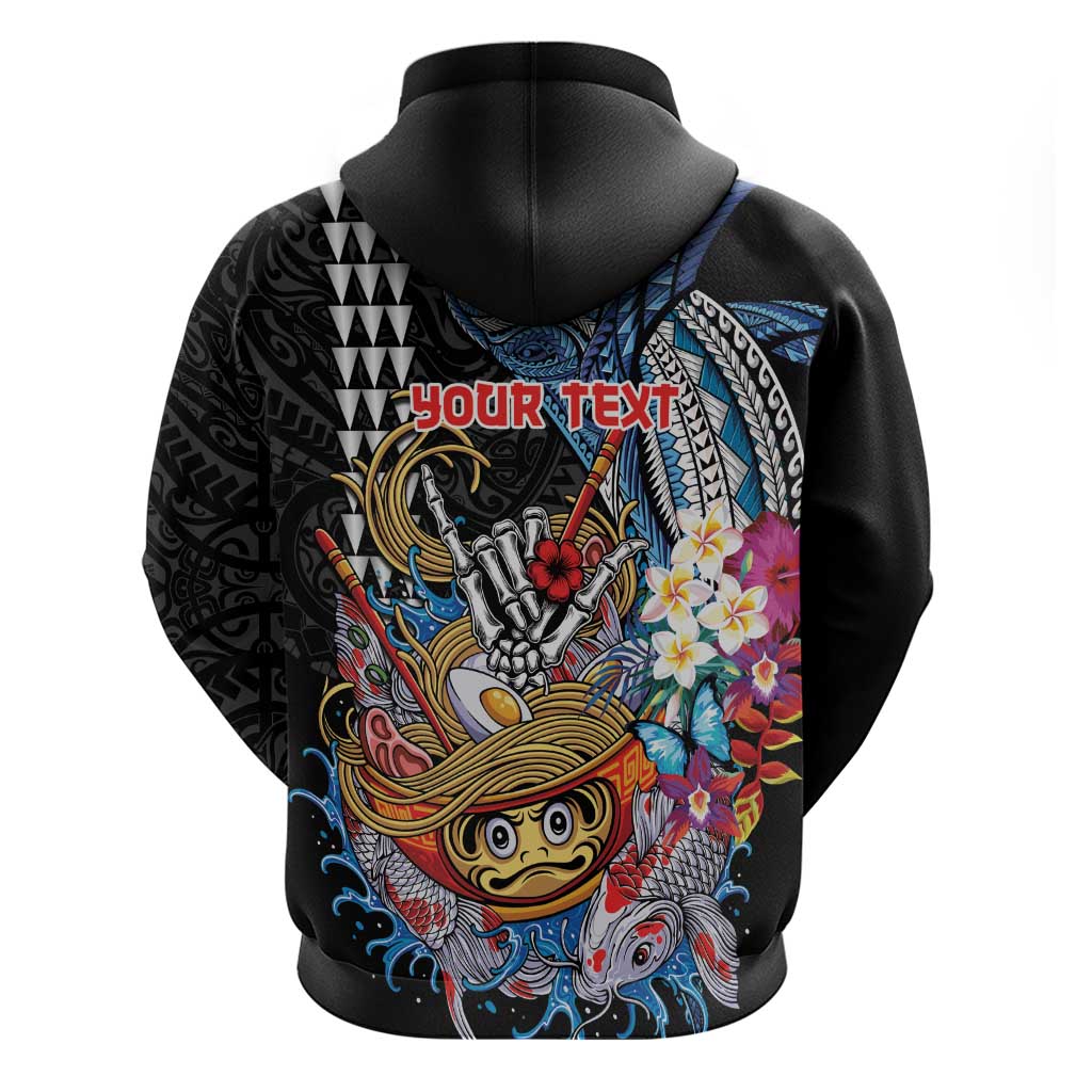 Personalized Japanese Koi Fish Ramen Zip Hoodie Aloha Shark Kakau Pattern