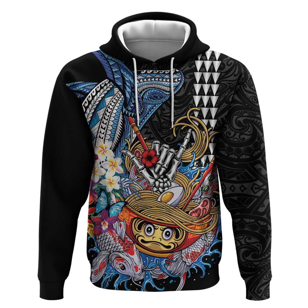 Personalized Japanese Koi Fish Ramen Zip Hoodie Aloha Shark Kakau Pattern