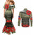 ANZAC Day We Remember Couples Matching Mermaid Dress and Long Sleeve Button Shirt Maori Silver Fern Camouflage Motif