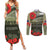 ANZAC Day We Remember Couples Matching Summer Maxi Dress and Long Sleeve Button Shirt Maori Silver Fern Camouflage Motif