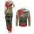 ANZAC Day We Remember Couples Matching Tank Maxi Dress and Long Sleeve Button Shirt Maori Silver Fern Camouflage Motif