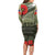 ANZAC Day We Remember Long Sleeve Bodycon Dress Maori Silver Fern Camouflage Motif