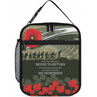 ANZAC Day We Remember Lunch Bag Maori Silver Fern Camouflage Motif LT9 10.2 × 8.3 × 4.3 inch Green - Polynesian Pride