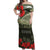 ANZAC Day We Remember Off Shoulder Maxi Dress Maori Silver Fern Camouflage Motif