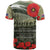 ANZAC Day We Remember T Shirt Maori Silver Fern Camouflage Motif