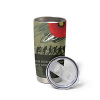 ANZAC Day We Remember Tumbler Cup Maori Silver Fern Camouflage Motif