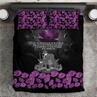 ANZAC Day Remembrance Bedding Set Purple Poppy We Will Remember Them