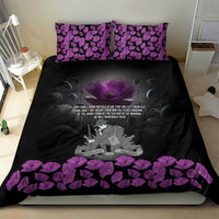 ANZAC Day Remembrance Bedding Set Purple Poppy We Will Remember Them