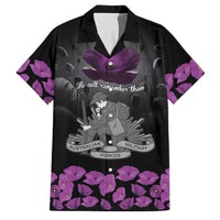 ANZAC Day Remembrance Family Matching Off Shoulder Short Dress and Hawaiian Shirt Purple Poppy We Will Remember Them LT9 Dad's Shirt - Short Sleeve Purple - Polynesian Pride