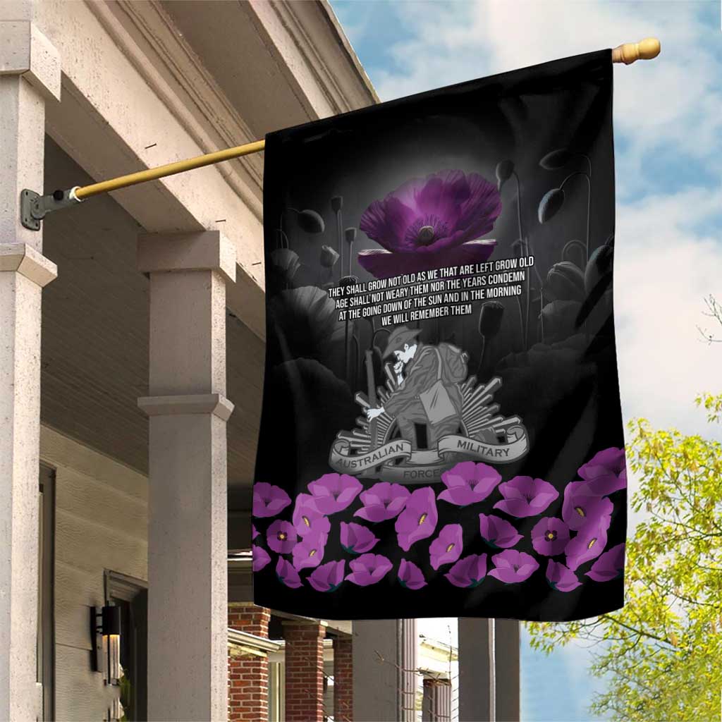 ANZAC Day Remembrance Garden Flag Purple Poppy We Will Remember Them