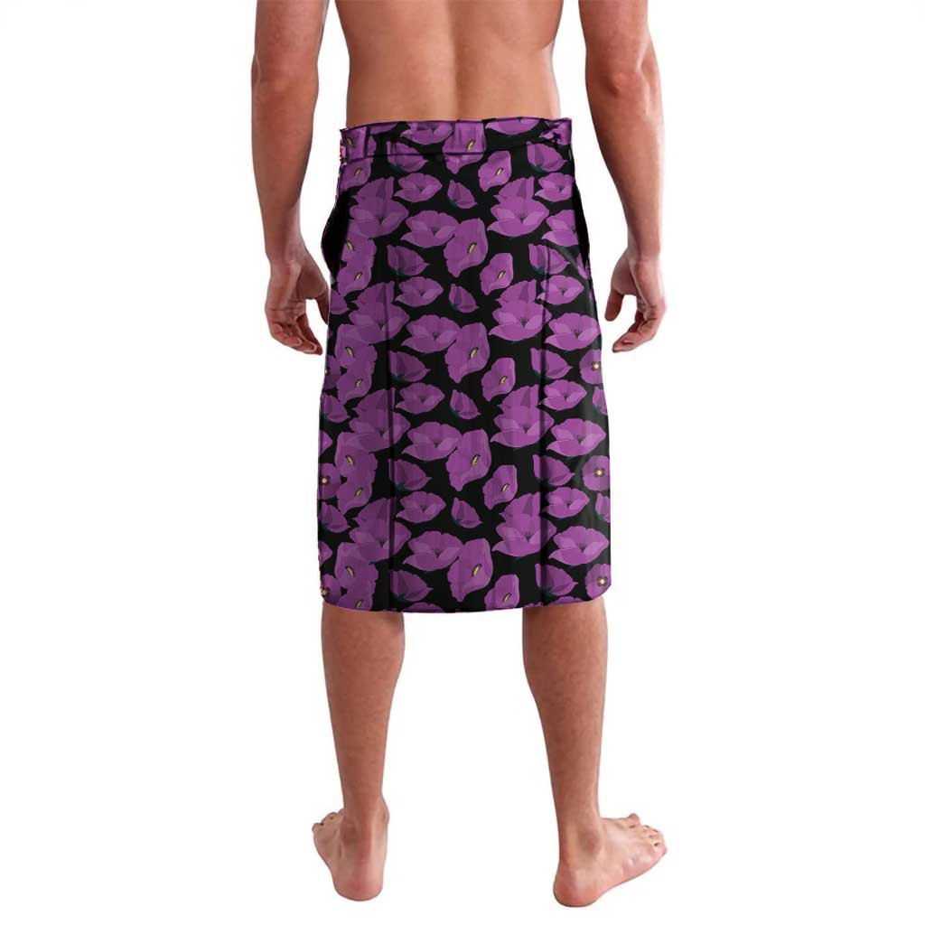 ANZAC Day Remembrance Lavalava Purple Poppy We Will Remember Them