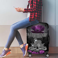 ANZAC Day Remembrance Luggage Cover Purple Poppy We Will Remember Them