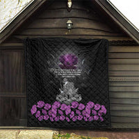 ANZAC Day Remembrance Quilt Purple Poppy We Will Remember Them