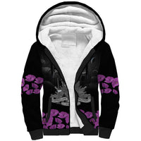 ANZAC Day Remembrance Sherpa Hoodie Purple Poppy We Will Remember Them