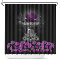 ANZAC Day Remembrance Shower Curtain Purple Poppy We Will Remember Them