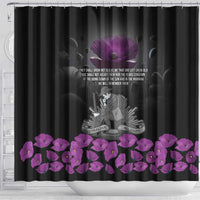 ANZAC Day Remembrance Shower Curtain Purple Poppy We Will Remember Them