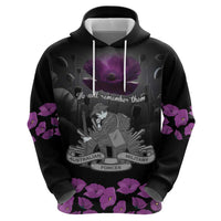 ANZAC Day Remembrance Zip Hoodie Purple Poppy We Will Remember Them