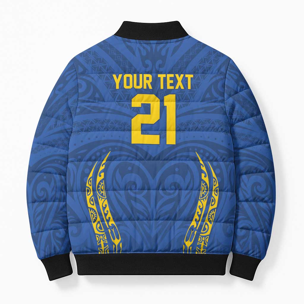 Custom Oceania Football Solomon Kings Bomber Puffer Jacket Polynesian Tribal Pattern