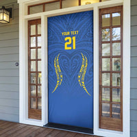 Custom Oceania Football Solomon Kings Door Cover Polynesian Tribal Pattern