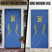 Custom Oceania Football Solomon Kings Door Cover Polynesian Tribal Pattern