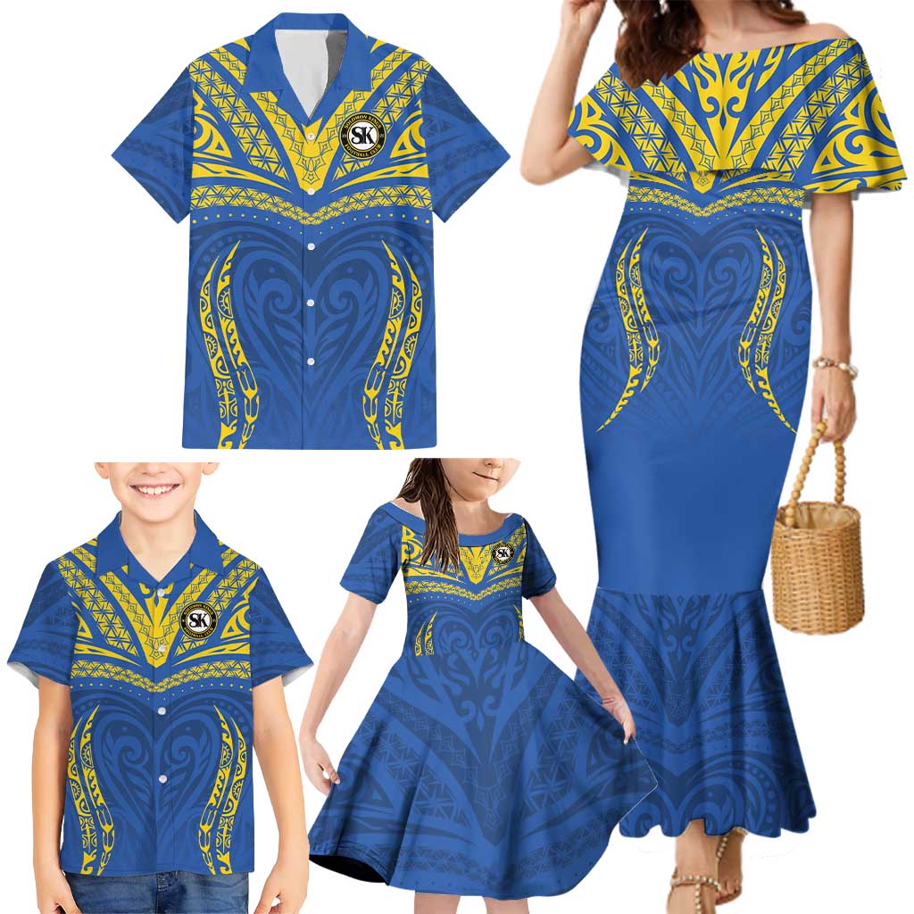 Custom Oceania Football Solomon Kings Family Matching Mermaid Dress and Hawaiian Shirt Polynesian Tribal Pattern LT9 - Polynesian Pride