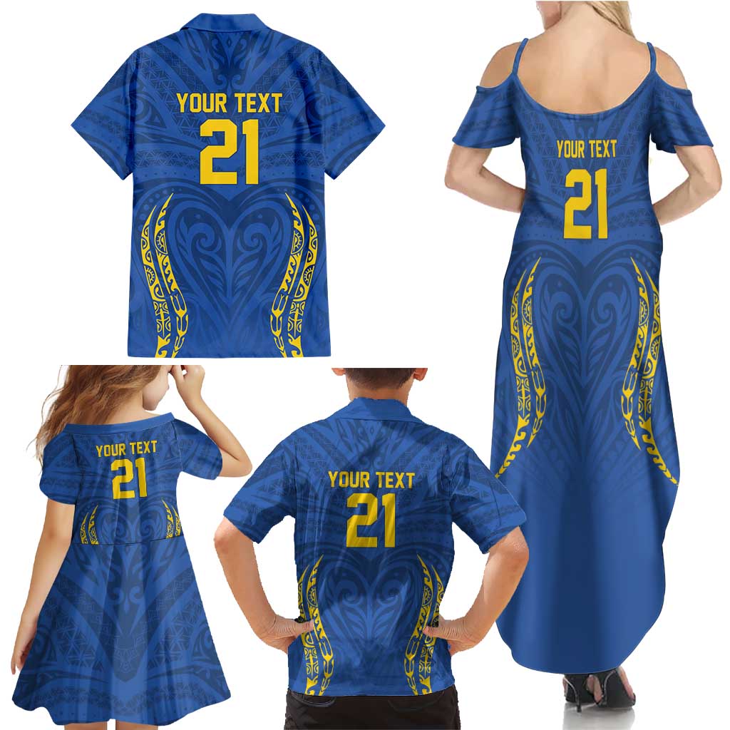 Custom Oceania Football Solomon Kings Family Matching Summer Maxi Dress and Hawaiian Shirt Polynesian Tribal Pattern LT9 - Polynesian Pride