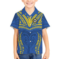 Custom Oceania Football Solomon Kings Kid Hawaiian Shirt Polynesian Tribal Pattern