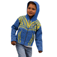 Custom Oceania Football Solomon Kings Kid Hoodie Polynesian Tribal Pattern