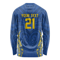 Custom Oceania Football Solomon Kings Long Sleeve Shirt Polynesian Tribal Pattern
