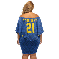 Custom Oceania Football Solomon Kings Off Shoulder Short Dress Polynesian Tribal Pattern