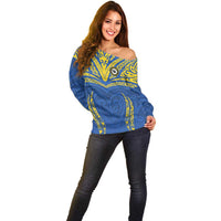 Custom Oceania Football Solomon Kings Off Shoulder Sweater Polynesian Tribal Pattern
