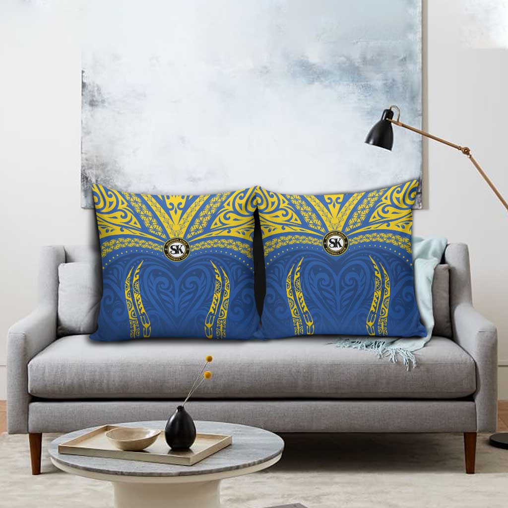 Oceania Football Solomon Kings Pillow Cover Polynesian Tribal Pattern