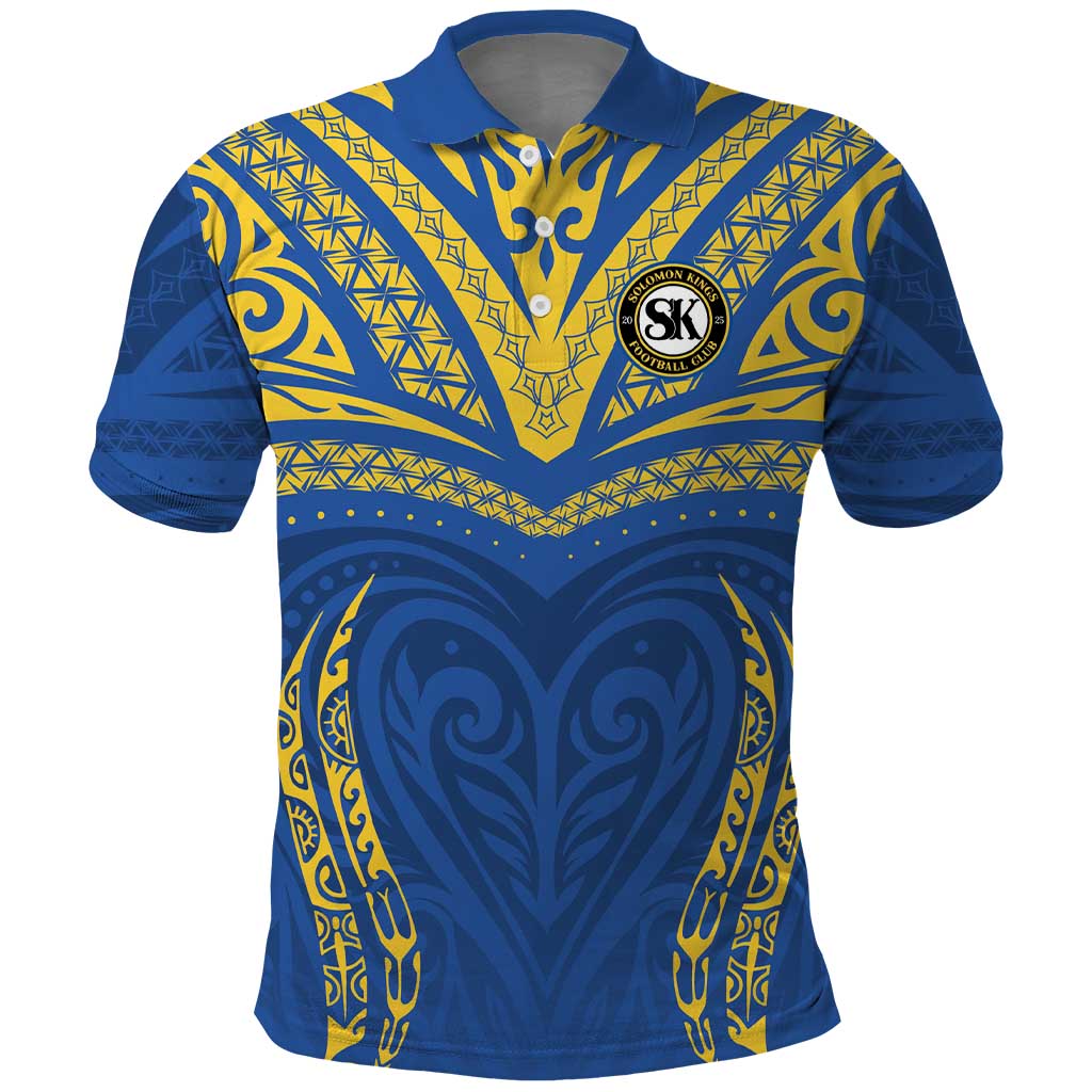 Custom Oceania Football Solomon Kings Polo Shirt Polynesian Tribal Pattern