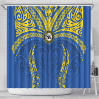 Oceania Football Solomon Kings Shower Curtain Polynesian Tribal Pattern