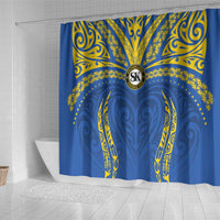 Oceania Football Solomon Kings Shower Curtain Polynesian Tribal Pattern