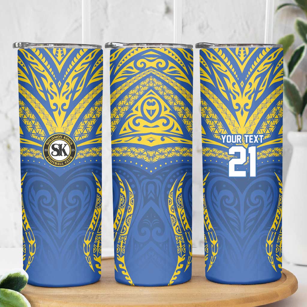 Custom Oceania Football Solomon Kings Skinny Tumbler Polynesian Tribal Pattern LT9 - Polynesian Pride