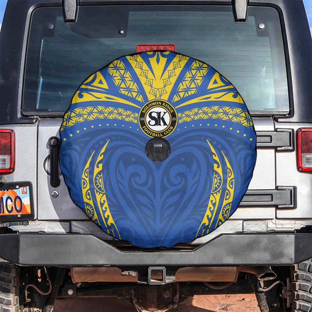 Oceania Football Solomon Kings Spare Tire Cover Polynesian Tribal Pattern