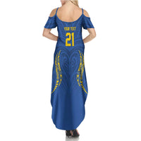 Custom Oceania Football Solomon Kings Summer Maxi Dress Polynesian Tribal Pattern