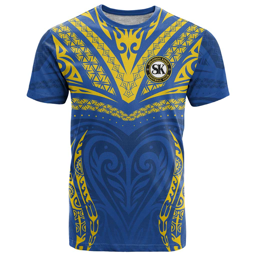 Custom Oceania Football Solomon Kings T Shirt Polynesian Tribal Pattern