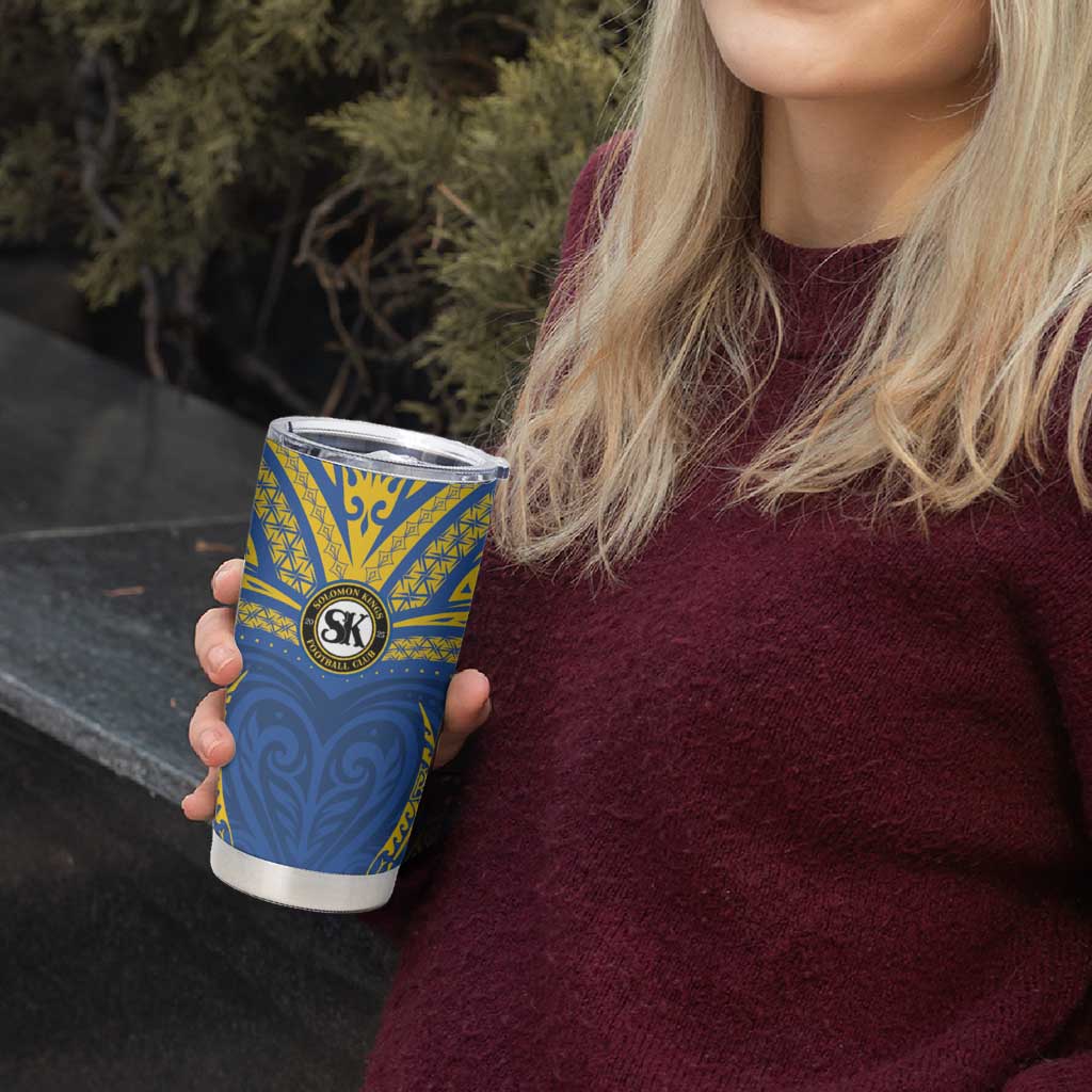 Custom Oceania Football Solomon Kings Tumbler Cup Polynesian Tribal Pattern